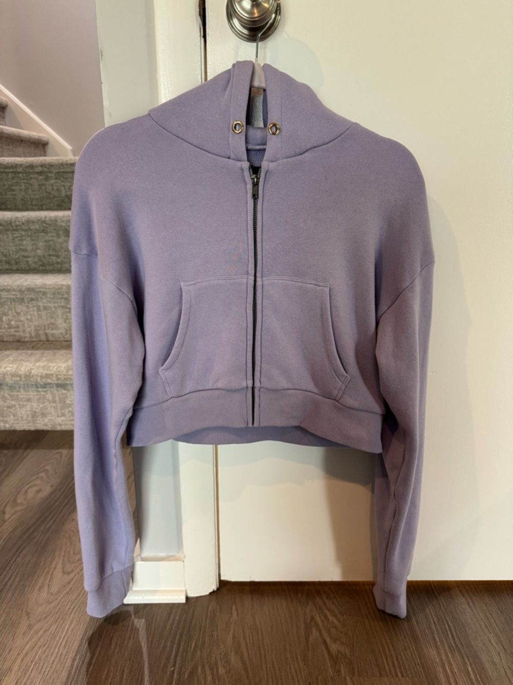 Cropped Lavender KatieJ Zip-Up Hoodie. Never been worn
